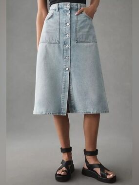 Citizens Of Humanity Light Blue Denim Midi Skirt Size 30